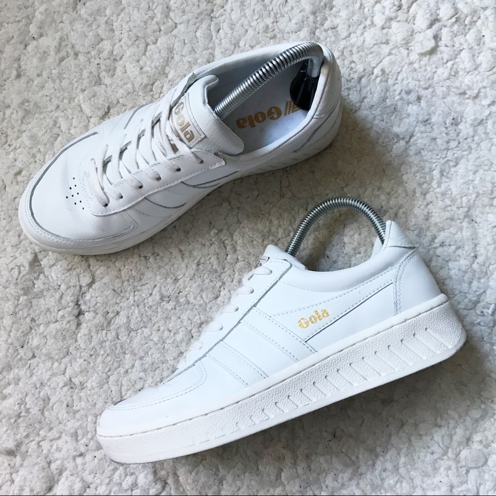 Gola Solid Womens White Grandslam Leather Lace Up Sneakers Size 8